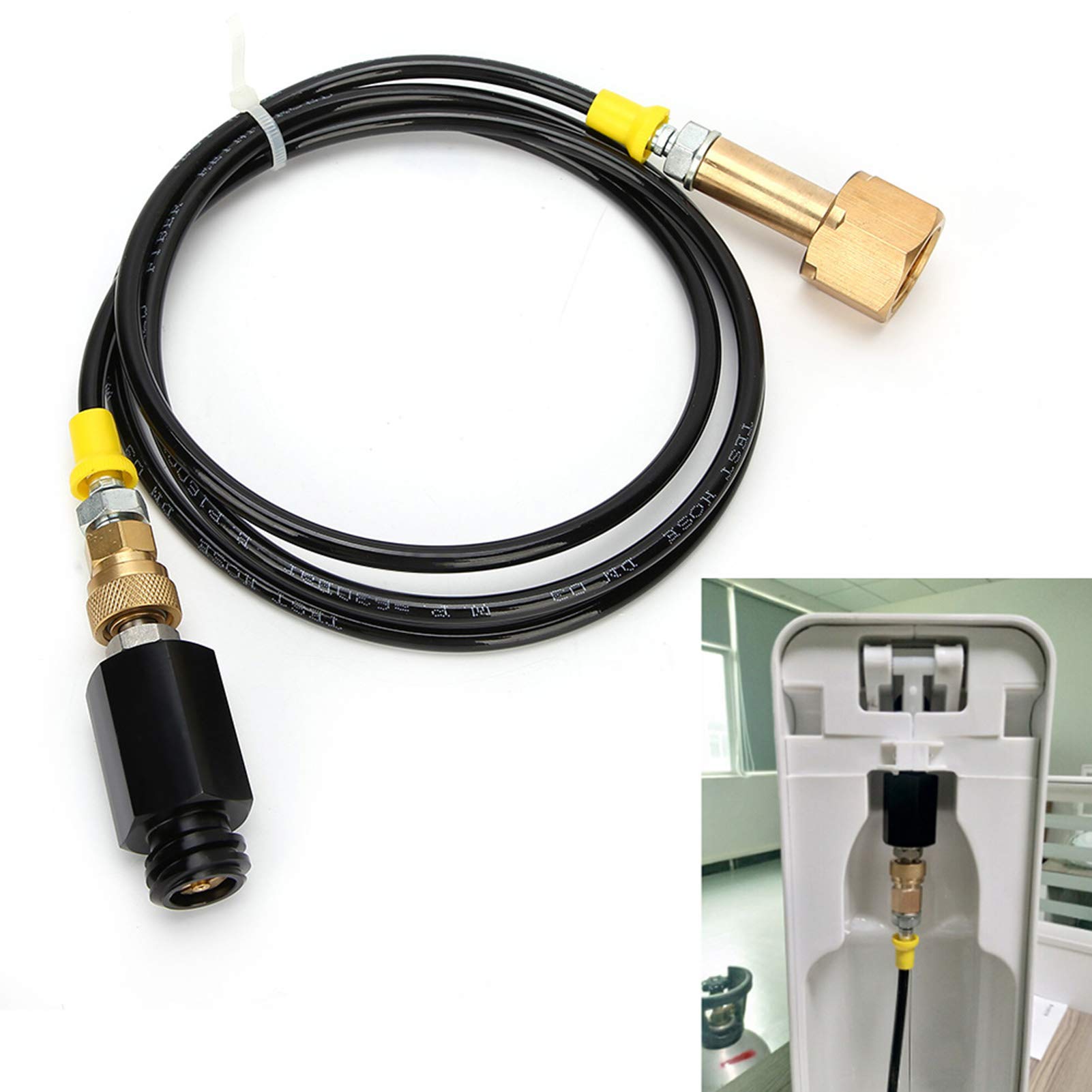 CGA0 do TR21-4 Urządzenie do napojów gazowanych Zbiornik Co2 Bezpośredni adapter 1,7 m CGA0 Gwint CO2 Zestaw adapterów zewnętrznego węża do sody do kuchennego wiadra na wodę