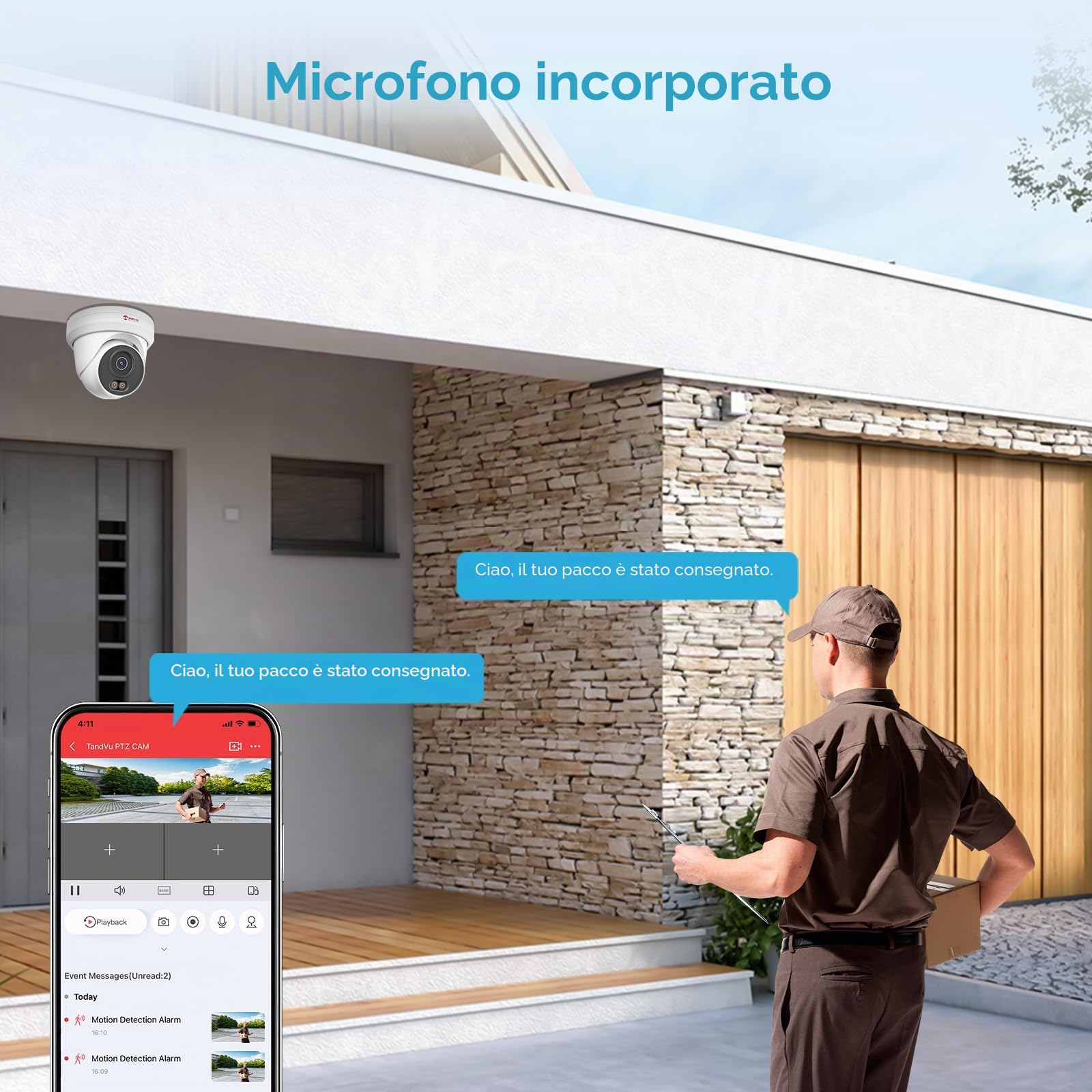 Anpviz 4K 8MP Telecamera IP PoE Esterno, Rilevamento di Uomo/Veicolo | 30m Visione Notturna Colori & IR, Alloggiamento Interamente in Metallo, Microfono, Cablato, Nessun Alimentatore(U Series)