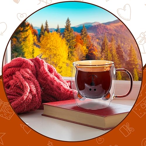 Miniatura 6 de Patelai Taza de té con diseño de oso de doble pared, taza de café con leche, oso con asa, taza de cerveza de Navidad aislada, regalo de cumpleaños