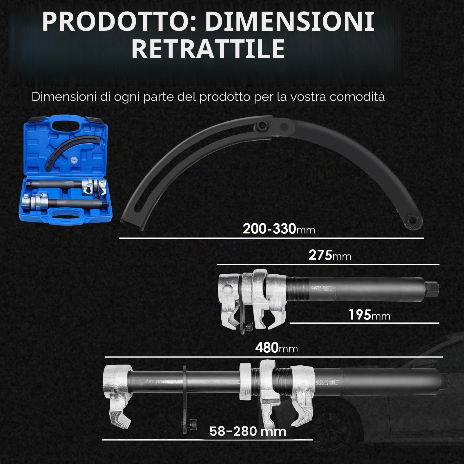 CCLIFE 2 Pezzi comprimere molla ammortizzatore per auto Professionale Compressore Molla Per Auto Ammortizzatore Compressore 1,2T