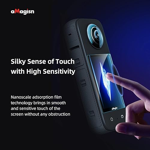 Miniatura 11 de Paquete de protector de pantalla y funda de silicona para Insta360 x3, incluye 2 protectores de pantalla, 2 protectores de lente, 1 funda de silicona