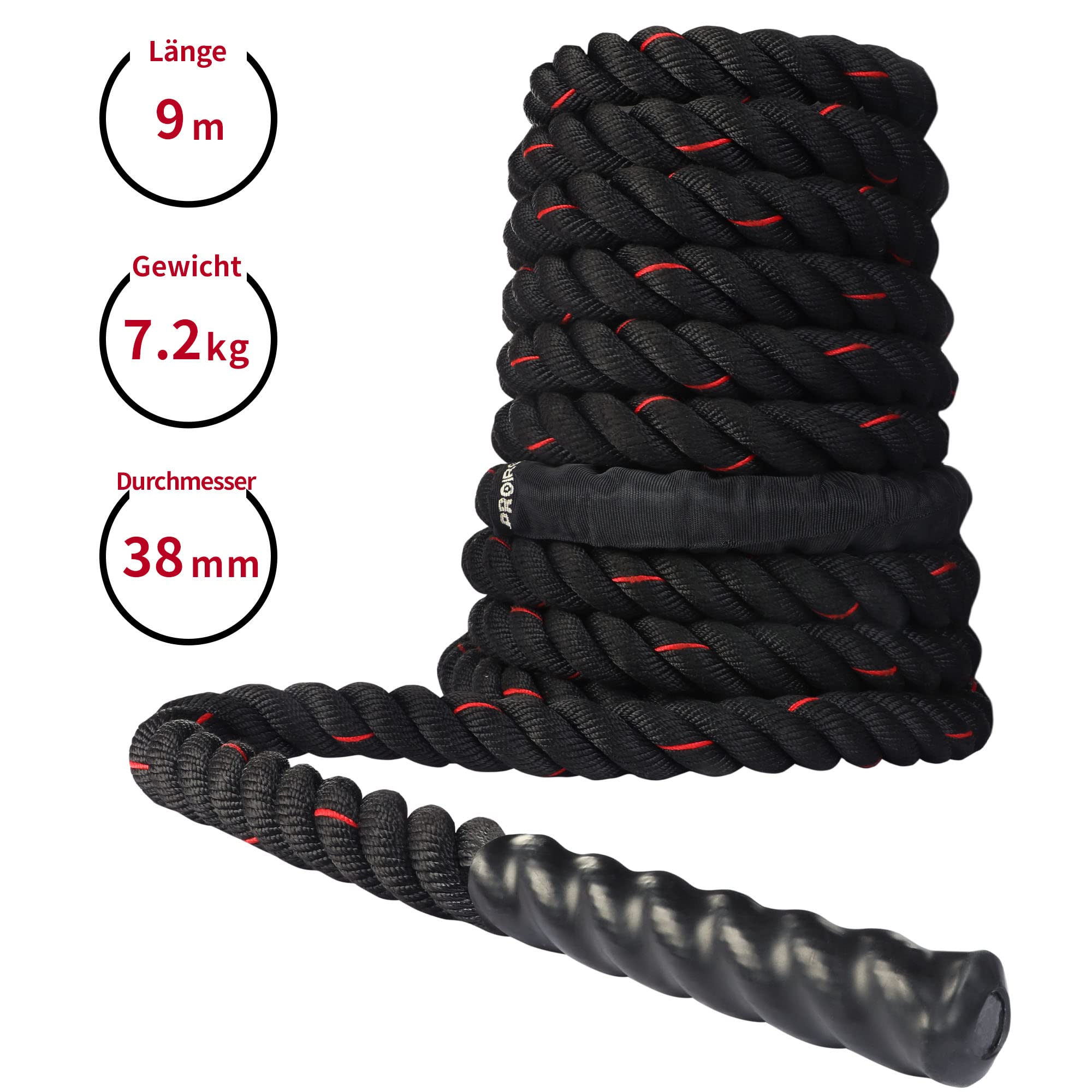 PROIRON 9M /12M Kampfseile, Kampfseil für Fitnesstraining, Fitnessstudio, schwere Übungsseile 38 mm, Wellungsseil für Krafttraining