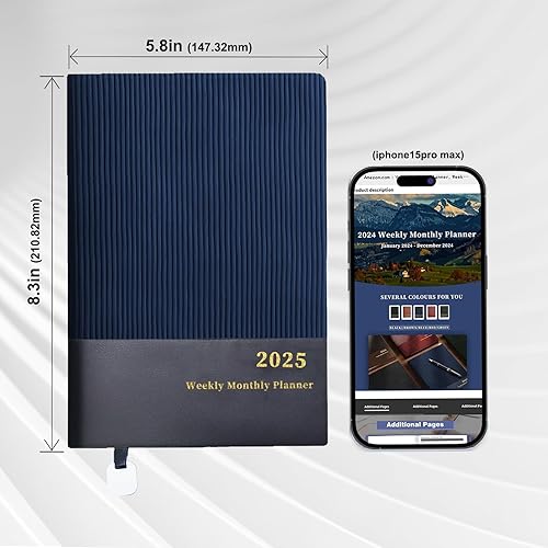 Miniatura 6 de Ymumuda Agenda 2024-2025, agenda semanal y mensual 2024-2025, 8.25 x 5.85 pulgadas, 12 meses, julio de 2024 a junio de 2025, agenda escolar con