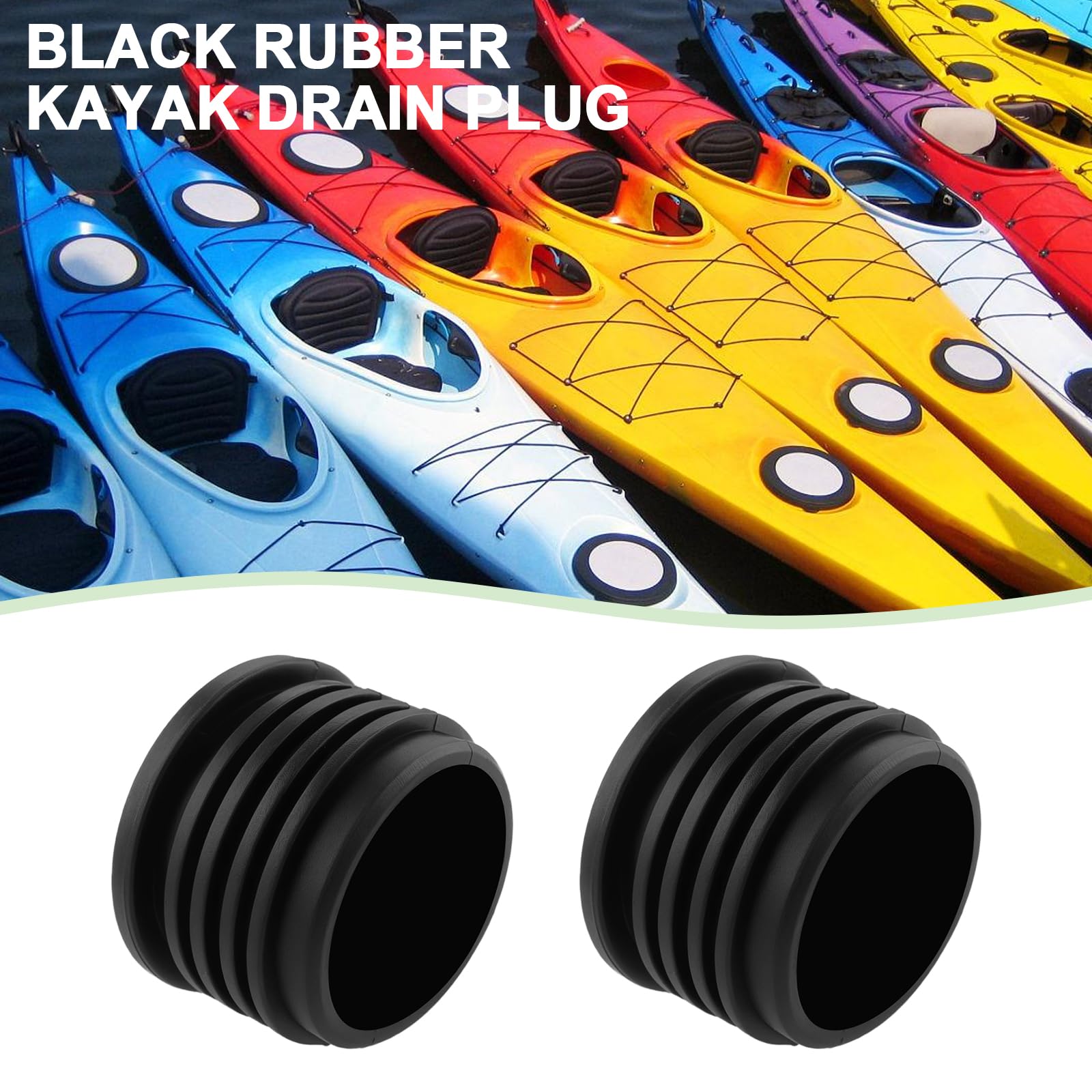 Create idea 16 Tapones de Drenaje de Goma Blanda para Kayak Canoas Barcos de Pesca Botes Inflables 40 X 27 Mm Color Negro