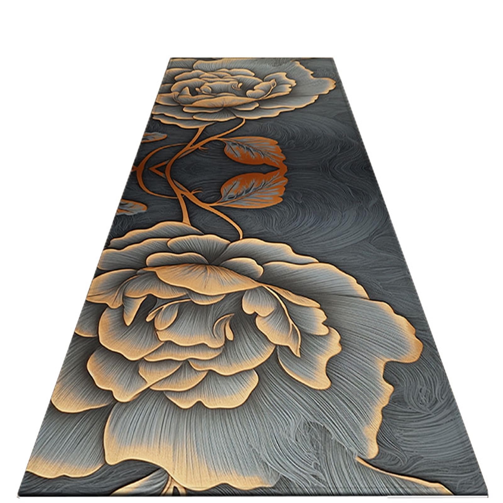 Tapis de couloir long et lavable avec support antidérapant en caoutchouc motif coloré