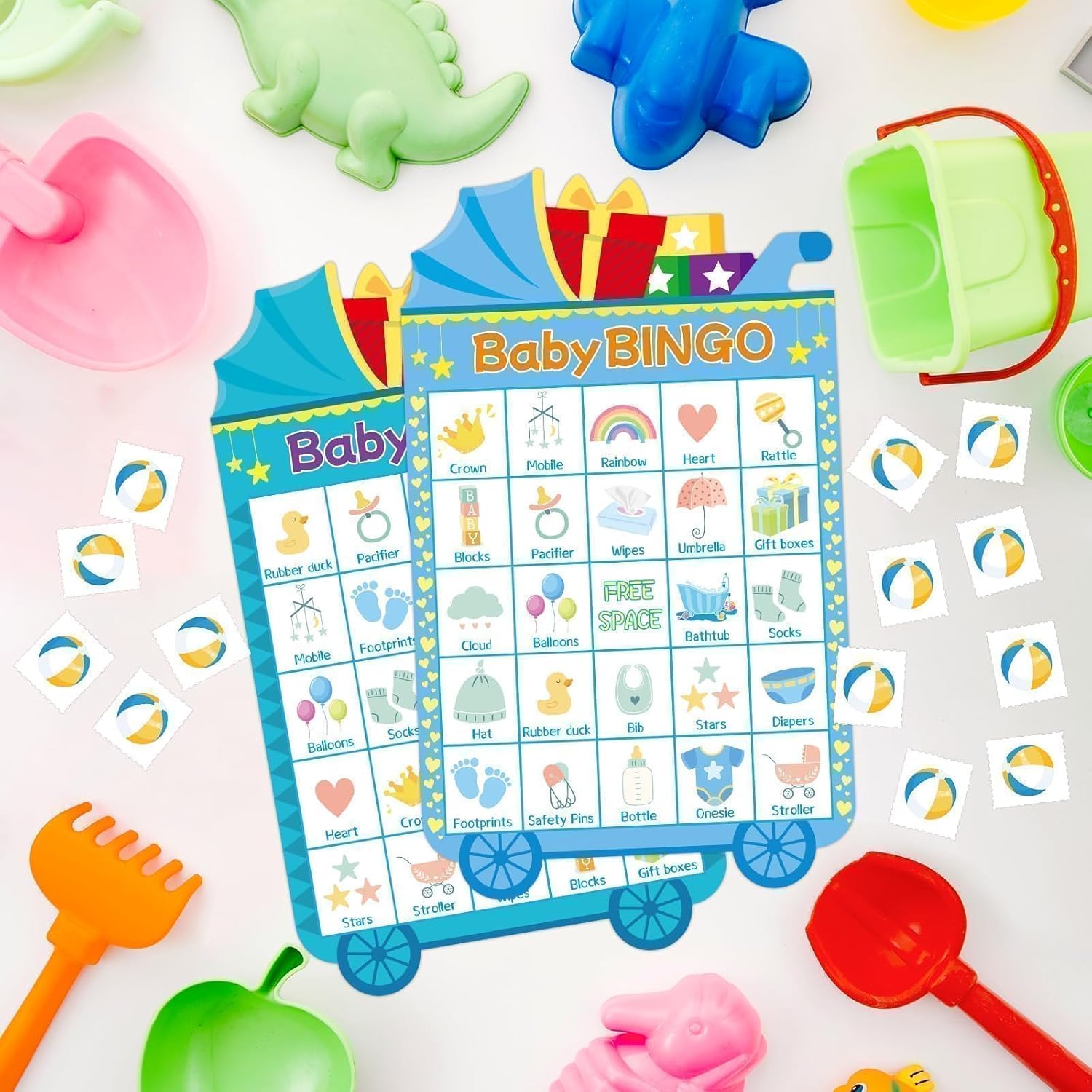 Fancy Land Baby Shower Bingo Game 24 Guests Boy Baby Shower Party Game Supplies