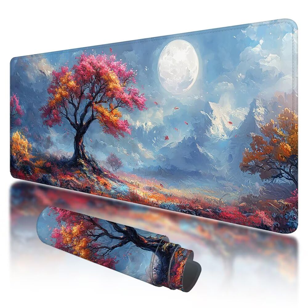 Podkładka pod mysz do gier, duża podkładka pod mysz XXL 1200 x 600 x 3 mm, kolorowa podkładka pod mysz do gier z przeszytymi krawędziami, podkładka pod mysz do gier XXL wodoodporny krajobraz
