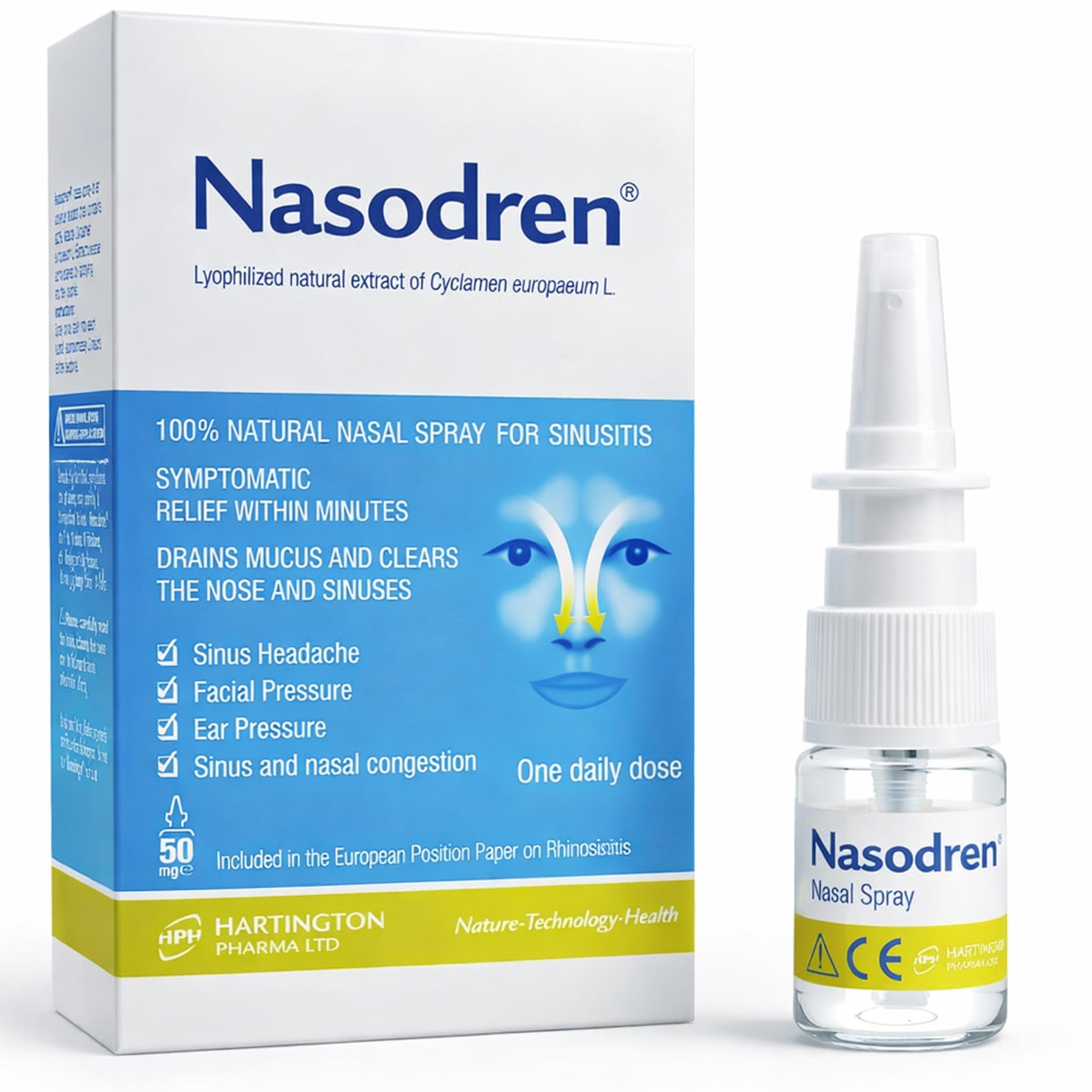Nasal Spray for Sinus Infection Relief, First Defence Against Cold, Allergies, Flu, Blocked Nose, Inactivates Viruses,Relieves Cough Symptoms