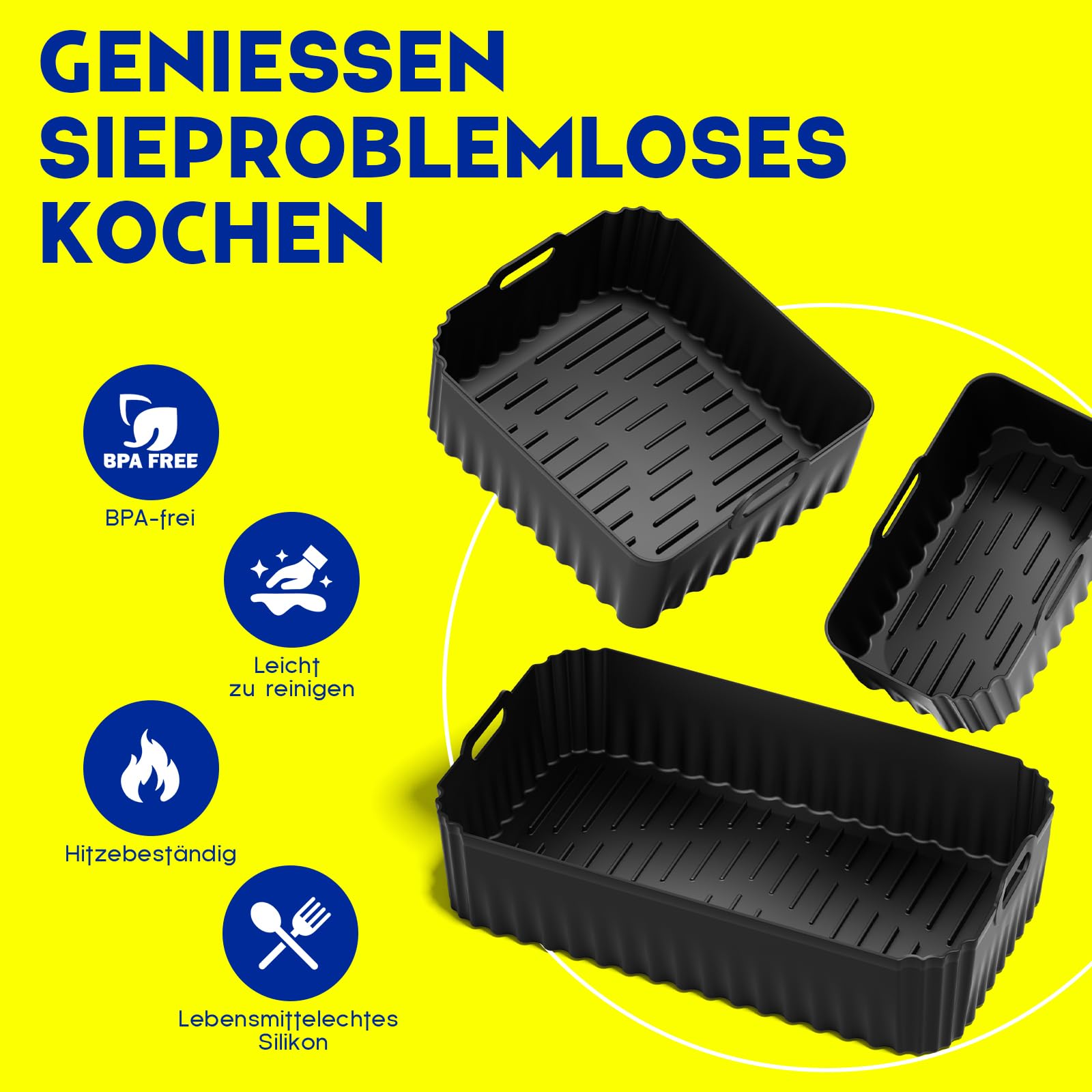 Airfryer Zubehör für Philips Airfryer 5000 Series Megabasket, Silikonform Heißluftfritteuse für Philips Airfryer 9.5L Megabasket oder 3L + 6L Dual Basket, Heißluftfritteuse Zubehör für Philips
