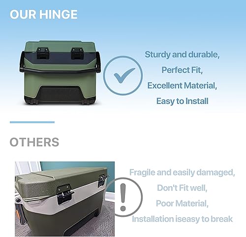 Miniatura 4 de Bisagra de repuesto para refrigeradores Igloo de 25, 52, 72 cuartos de galón, bisagra de iglú, bisagra de repuesto para enfriador iglú, paquete de 2