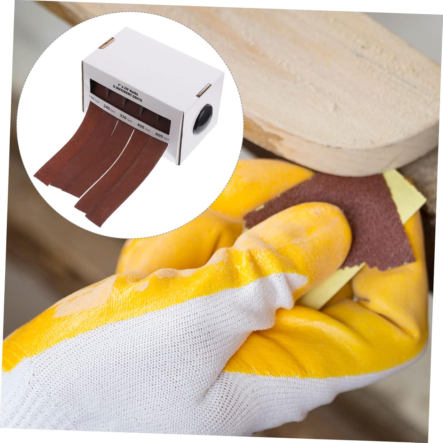 Cabilock Sanding Paper Abrasive Paper Sanding Belt 5 Rolls Boxed Drywall Sandpaper Extra Fine Sandpaper Perfect for Glass Jewelry Woodworking