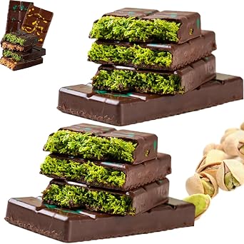 Chocolate, Pistachio Chocolate, Dark Chocolate Pistachio of Parisio, Rich, Crispy Dark Chocolate Scent, Smooth, Melts Immediately in Your Mouth, No Additives, No Sugar, Easy to Carry, Individually Wrapped 1.4 oz 40 g x 6 Pieces