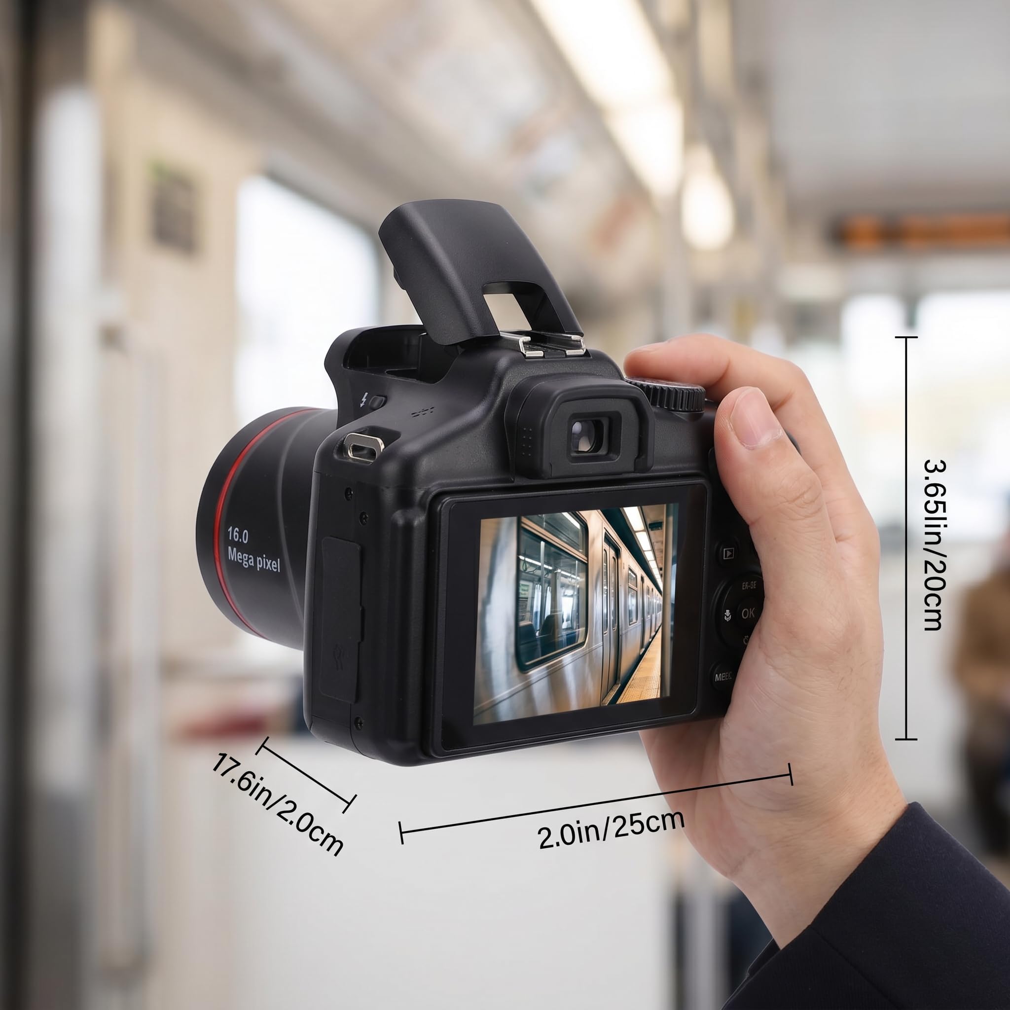Fotocamera Digitale 16 MP Con Zoom 16x, Microfono Esterno E Supporto SD 128 GB Per Vlogging