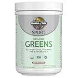 Garden of Life Sport Nutrition Greens and Superfoods Powder for Women and Men - Apple Berry, Organic Blend - Spirulina, Fruit, Vitamins, Pre & Probiotics, Mushrooms, Athletic Supplements, 30 Servings