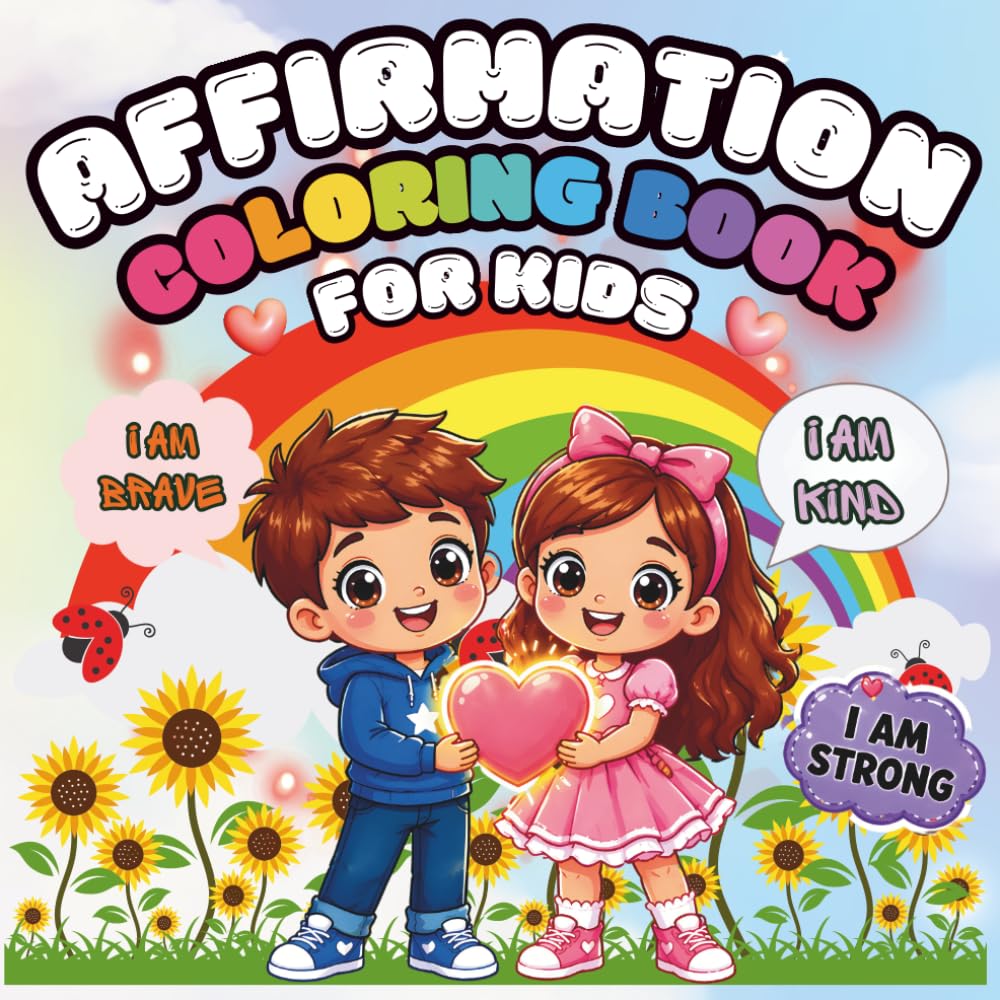Affirmations Coloring Book for Kids: Positive “I Am” Affirmations Coloring Pages to Build Confidence, Kindness, and Self-Love for Boys and Girls Ages 4–8