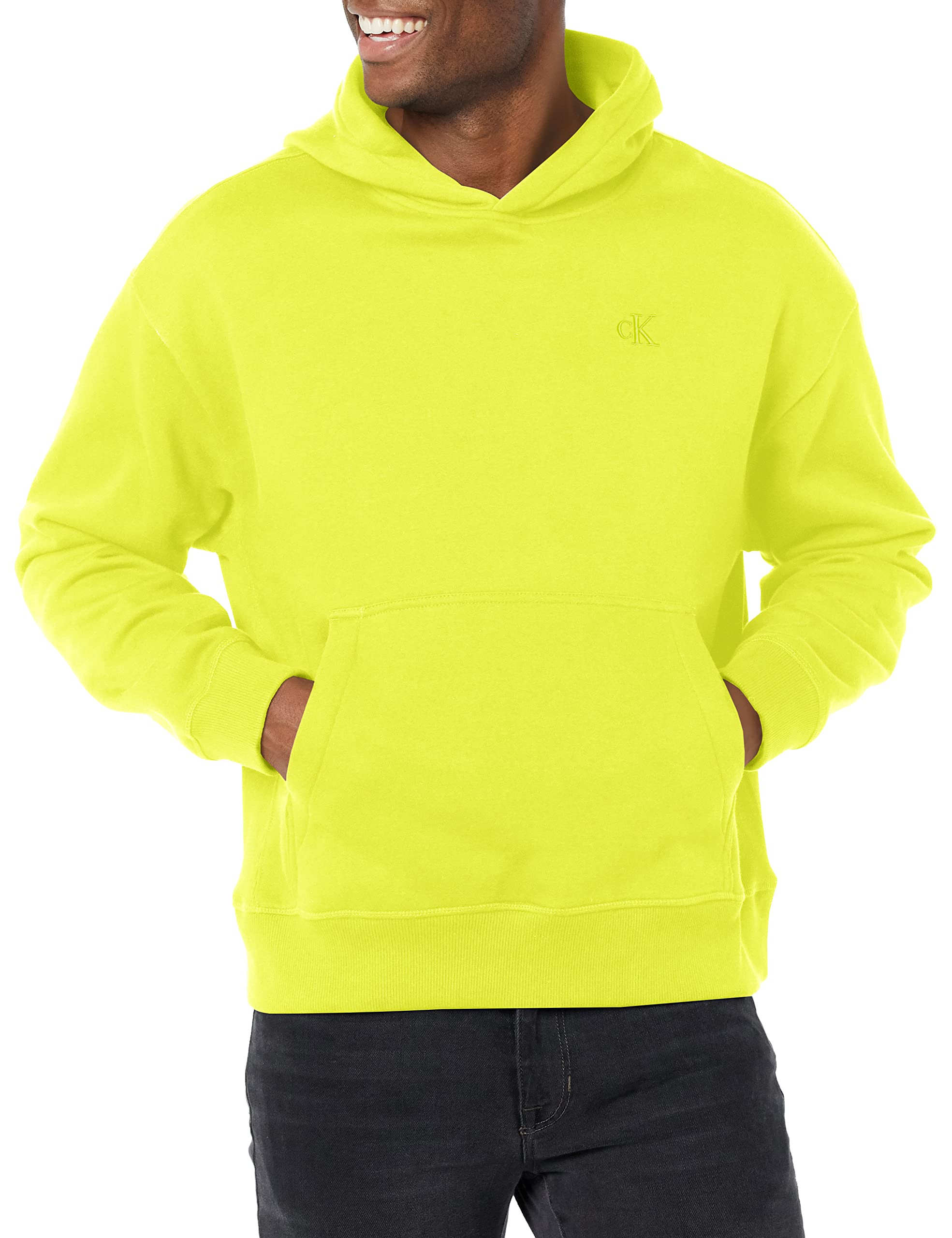 Calvin Klein Men's Relaxed Fit Monogram Logo Fleece Hoodie