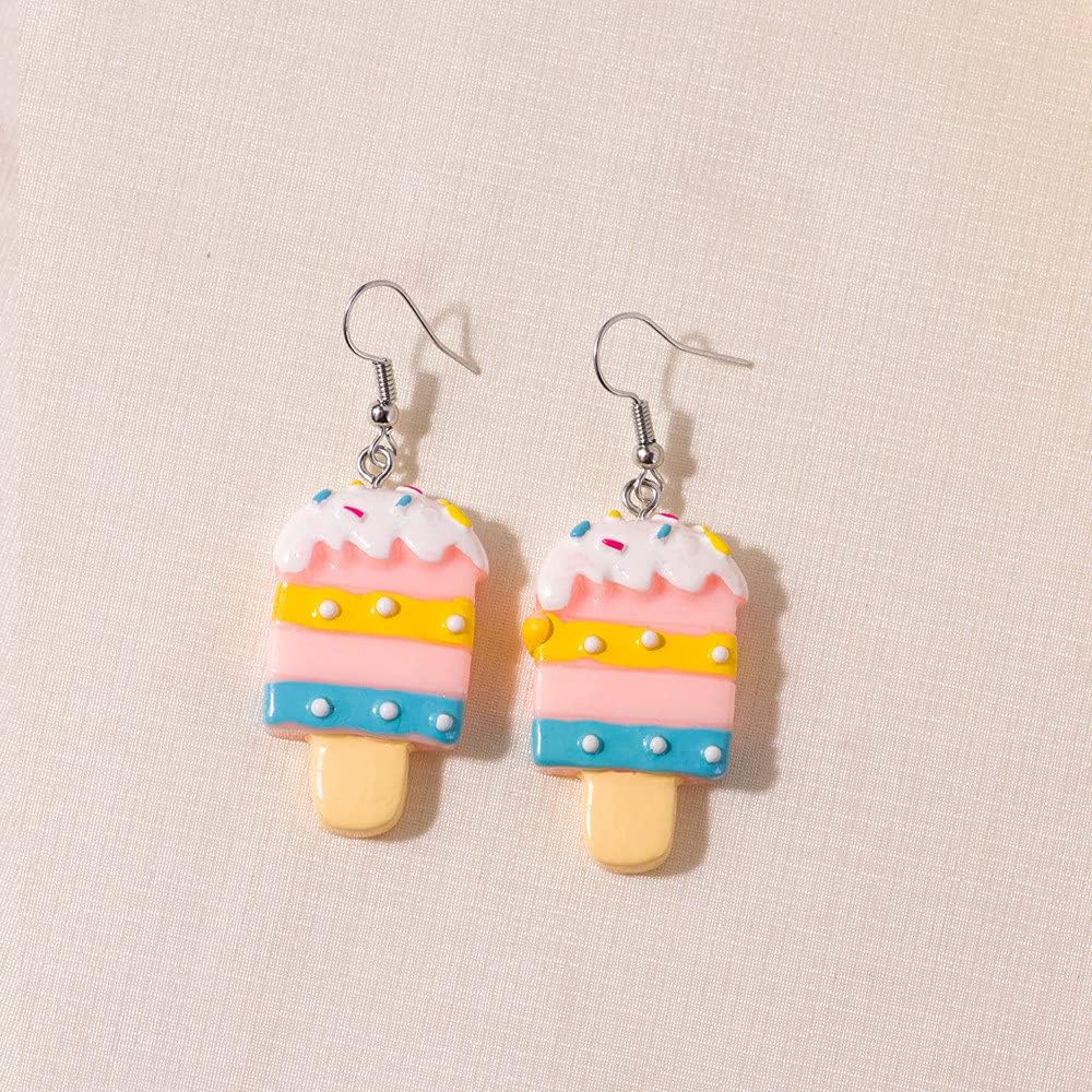 Unique Cute Colorful Ice Cream Drop Earrings for Women Ice Cream Food Dangle Earrings Jewelry (Ice Cream) - Image 5