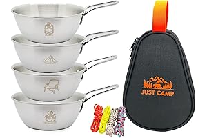 Camping Bowls 20oz (4 Pack) Stackable Stainless Steel Bowls