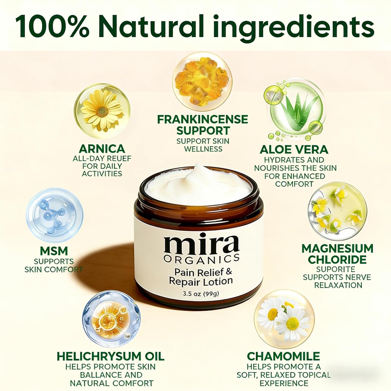 Alcura Nerve Cream, Neuropathy Lotion with Arnica, Professional Mira Relief & Repair Lotion, Daily Nourishment for for Knee, Hands, Feet & Legs - Image 3