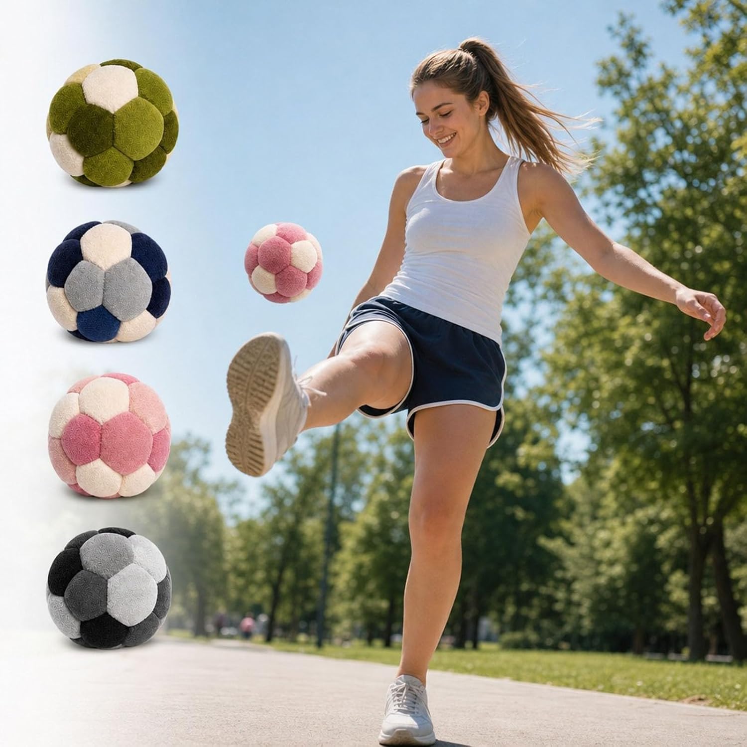 Novelty Soccer Footbags, 2026 Knitted Foot Bag Sacks, Funny Hand-Made Crochet Sacks Footbag for Outdoor Party Game, Handwoven Toss Pack