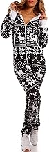 Crazy Age Kuscheliger Jumpsuit(Hoodie) Sweat Overall Ganzkörperanzug mit Renntier- Eiskristalle Motive CA-J-603 Relaxen Chillen