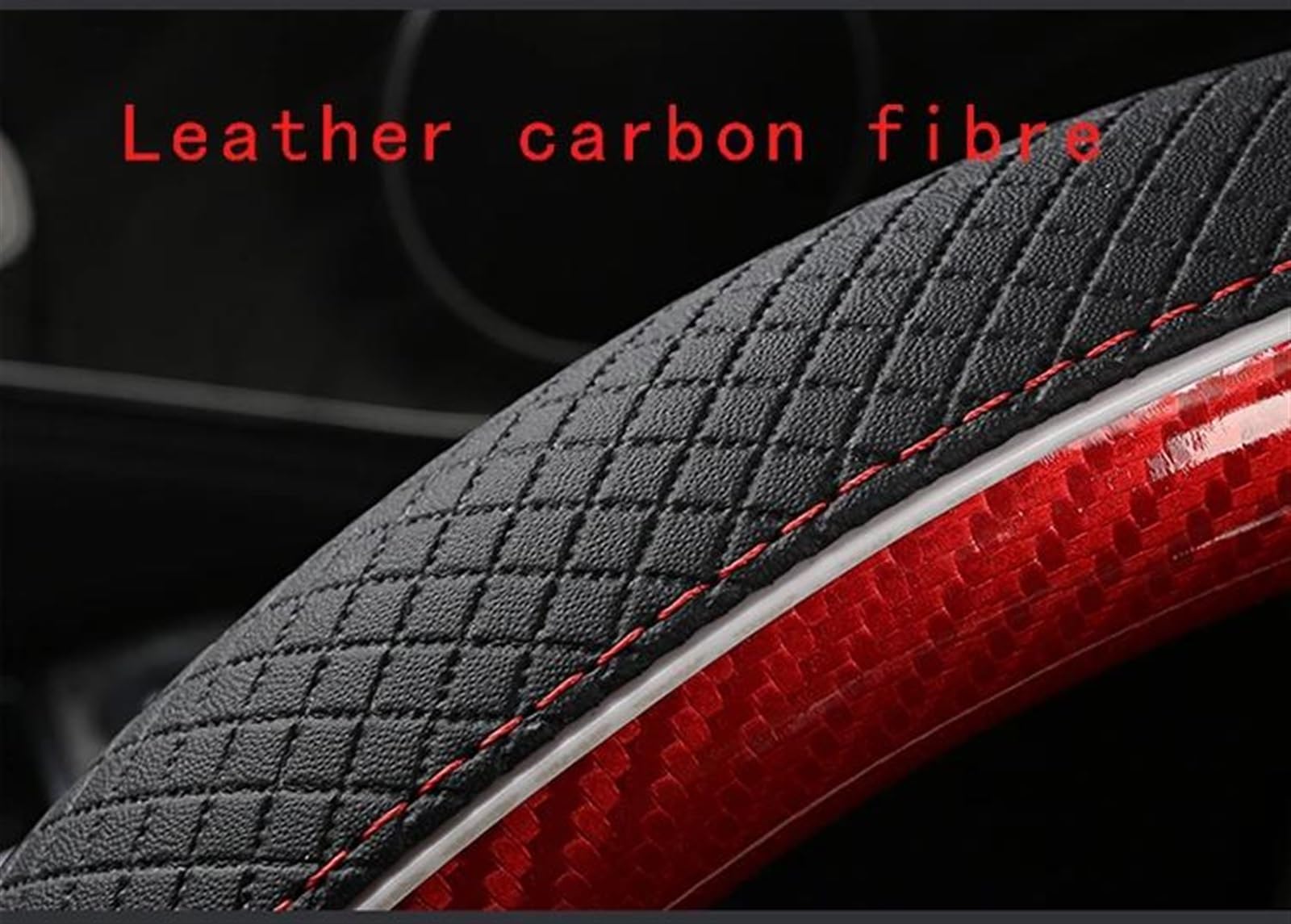 Accessori Per Coprivolante In Pelle Microfibra Antiscivolo Per Interni Auto Per MG 3 5 6 7 ZS HS GS EHS EZS GT EV RX(Red O shape)