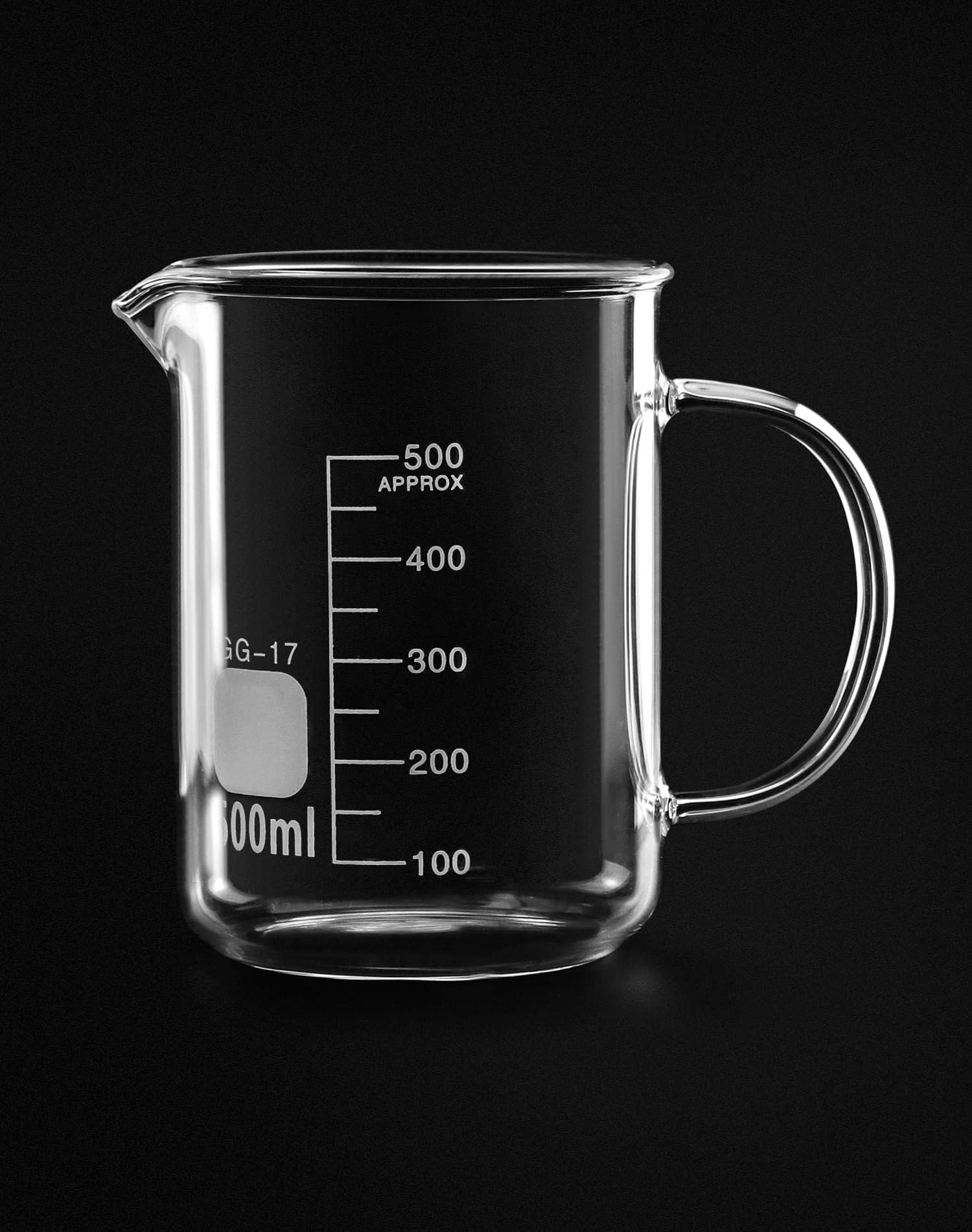 500ml Becherglas mit Griff aus Borosilikatglas – Messbecher für Labor, Küche und Zuhause(2 pcs)