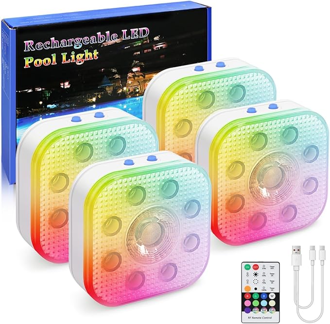 Luces LED Recargables para Piscina Vangue, 3 Modos, 4 Piezas miniatura 8