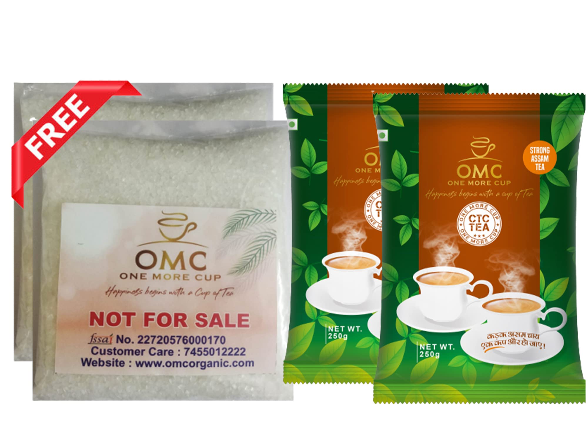OMC Regular CTC Tea (250gm Pack Of 2) | 100% Pure Garden Fresh With Rich Aroma | Assam Tea | Strong Tea |