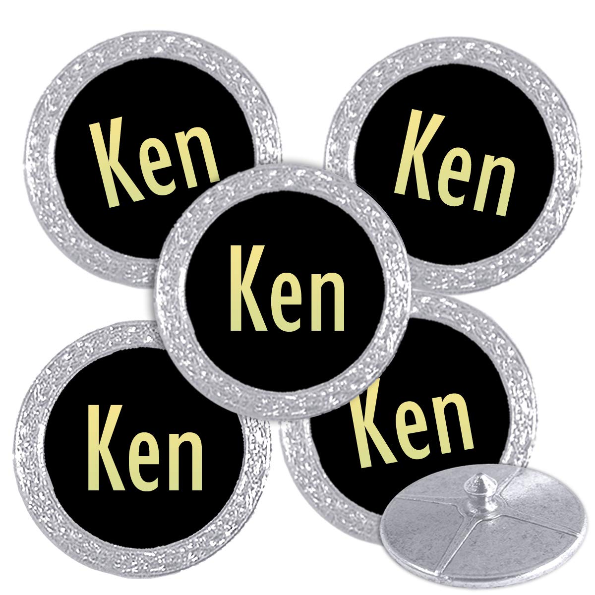Best Impressions Silver Coloured Golf Ball Markers with Names (Ken) โ image 1