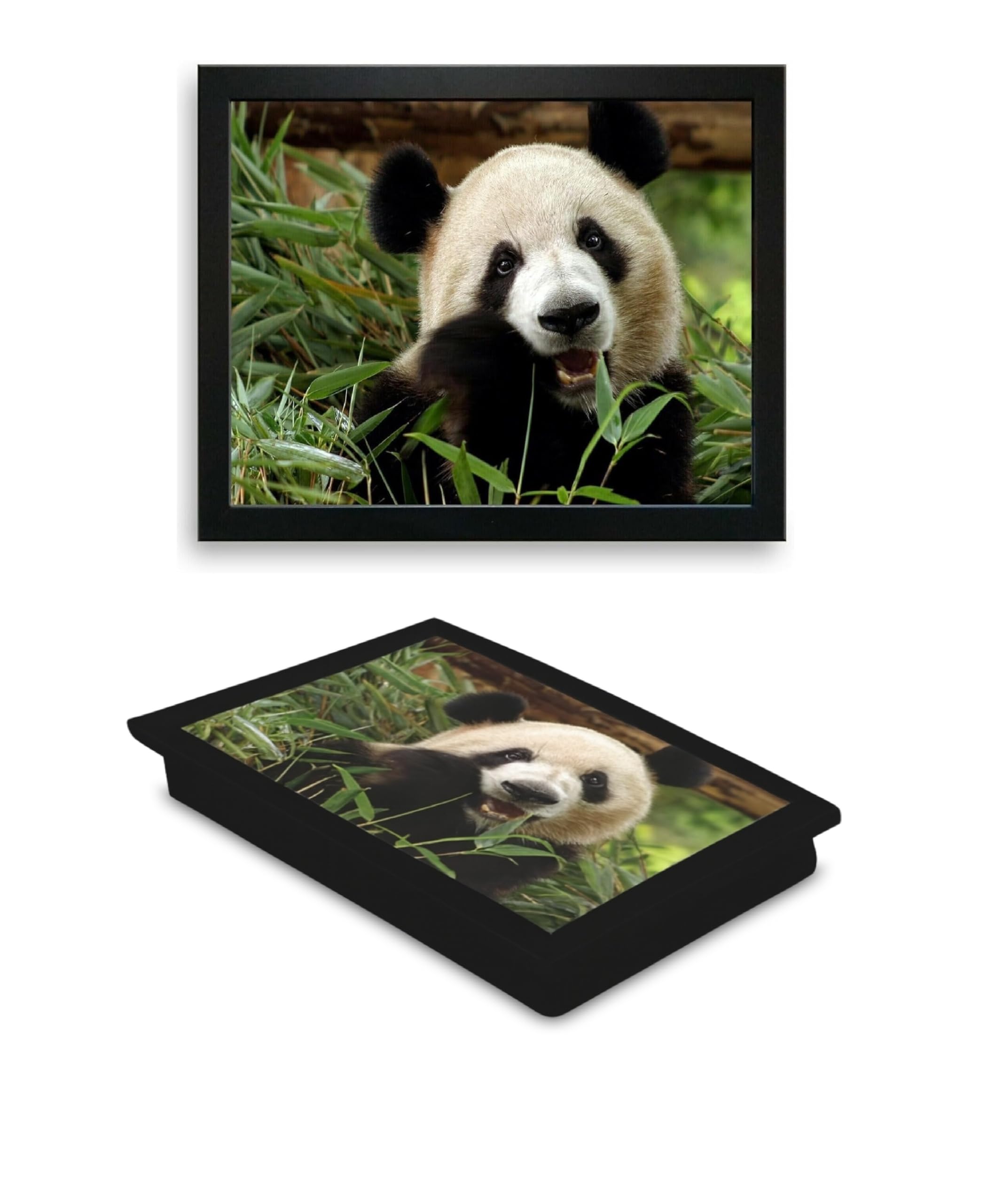 Homion Black Panda Cushioned Bean Bag Laptray Home Lap Tray Drinks Food Lap Tray