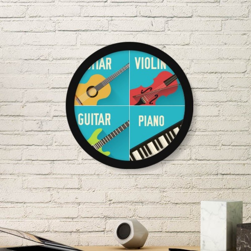 Combinaison Piano et Violon Cadre Rond Idée Cadeaux pour Mélomane
