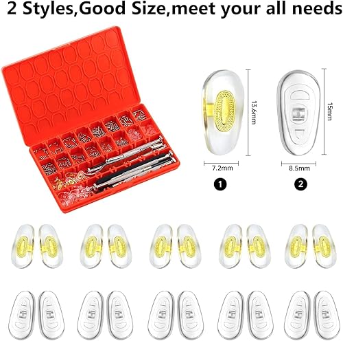 Miniatura 3 de Kit de reparación de cristales magnéticos para ojos, kit de reparación de lentes de sol con tornillos para gafas, incluye 10 pares de almohadillas