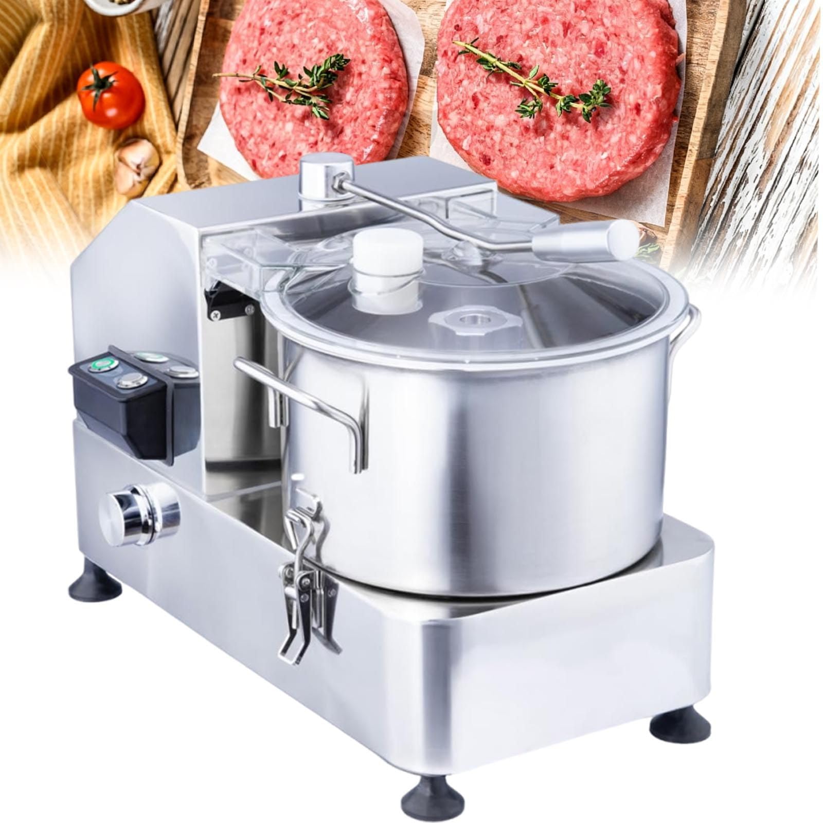Sunseota Commercial Meat Vegetable Food Processor 1800W/2000W Stainless Steel 6L-1800W