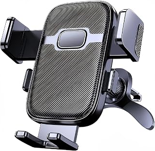 Phone Holders for Your Car with Metal Hook Clip, Air Vent Cell Phone Car Mount 360° Rotation Car Phone Holder Universal Automobile Cradle Fit for iPhone Android and All Smartphones Dark Black