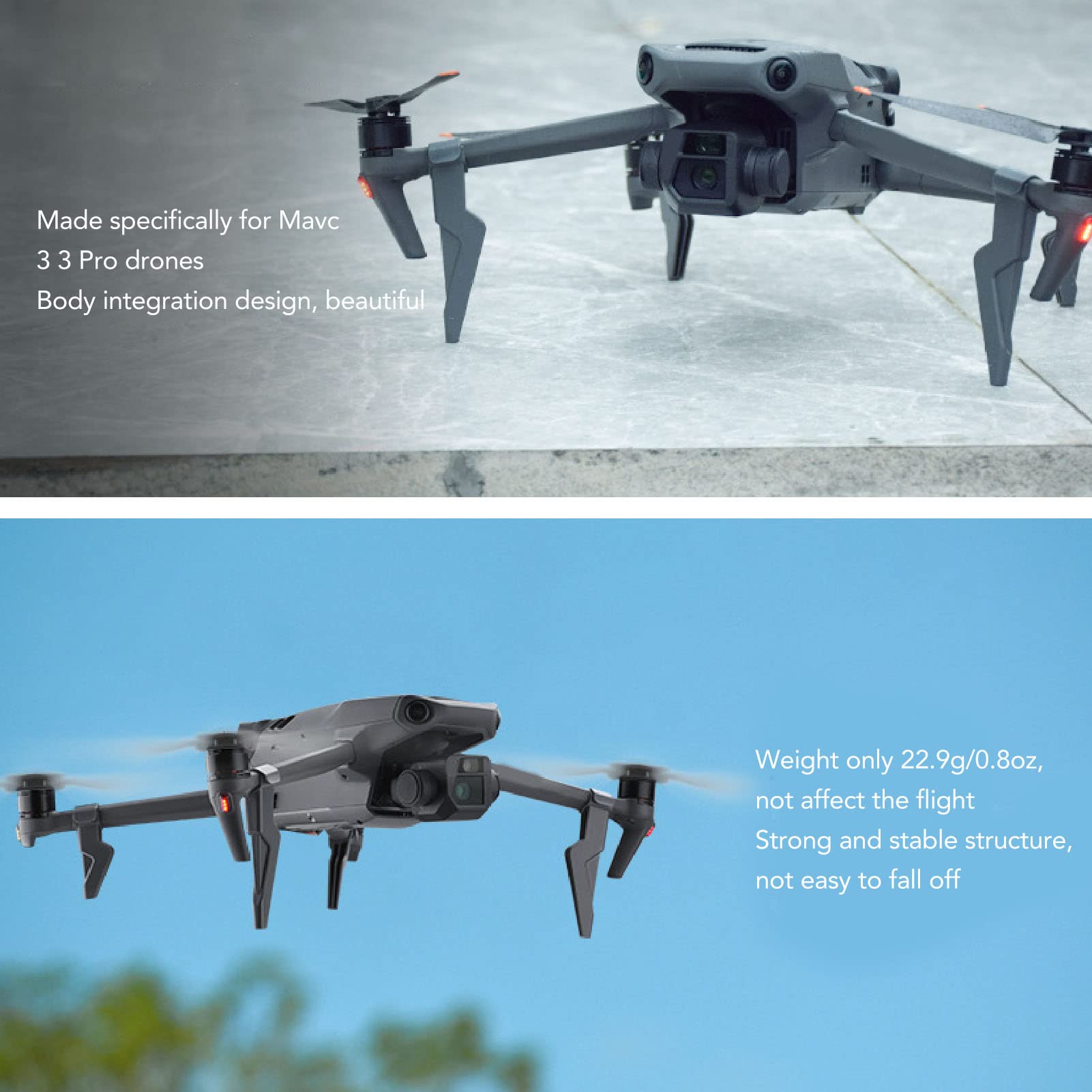 Lybunair Foldable Drone Landing Gear Leg Extensions - Quick Release Height Increase Protector for Stable Drone Landing for Mavic 3 / Mavic 3 Pro