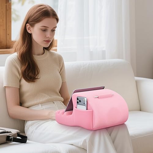 Miniatura 7 de CreaDream Soporte de almohada para tablet, soporte para tablet para cama, regazo y escritorio con 3 ángulos de visión, almohadilla suave compatible