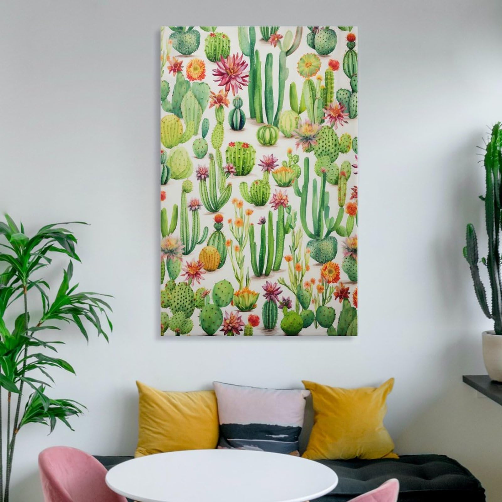 Amazon.de: FOCCAR Gemalte Kaktus-Leinwand-Kunst, schne moderne Blumen,  Pflanzen, Poster, Wanddekoration, Malerei, Kunst fr Zuhause, Zimmer,  Kunstwerk