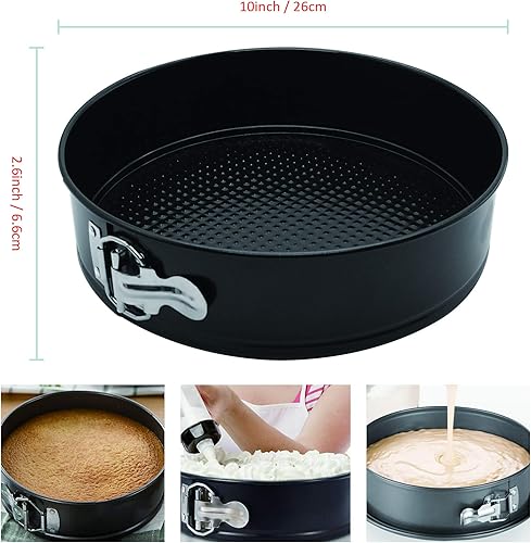 Miniatura 2 de Molde desmontable de 10 pulgadas para tartas de queso antiadherente con parte inferior extraíble, a prueba de fugas, molde para hornear pasteles