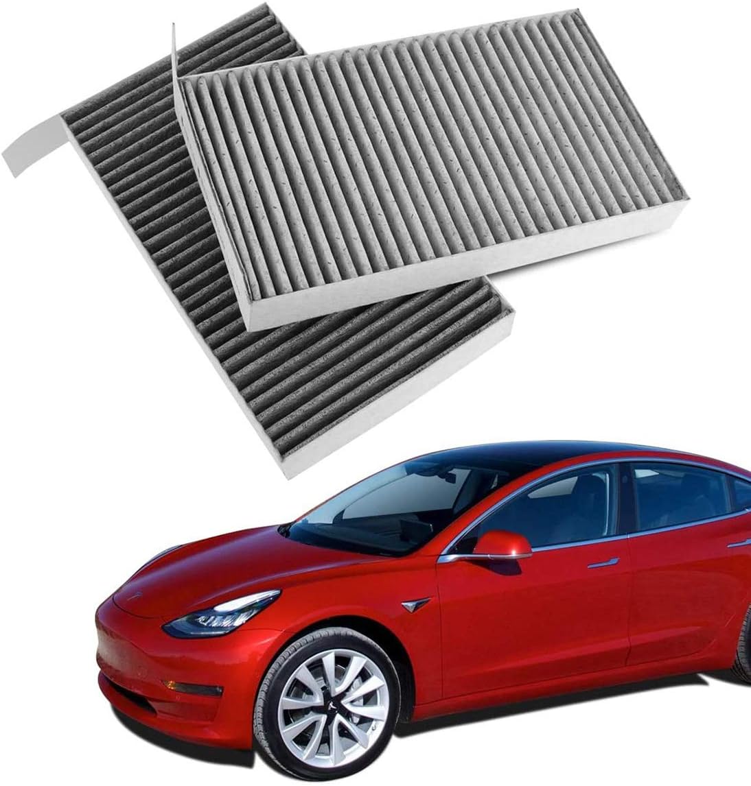 TopLight Tesla Model 3 Model Y Cabin Air Filter Includes Activated Carbon HEPA Grade Automotive Replacement Air Filters for Tesla Model 3 Model Y (2 Packs)