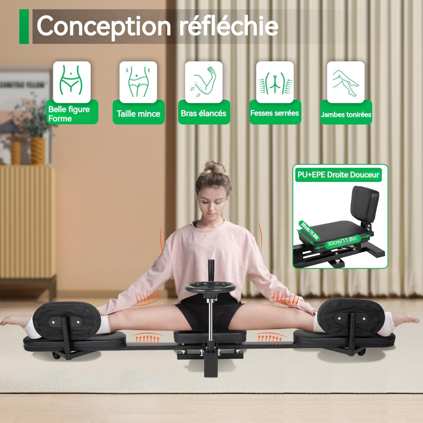 Écarteurs de jambes pour étirer les adducteurs jusqu'à 200 ° - Pour les jambes - Pour les arts martiaux, le ballet et l'entraînement