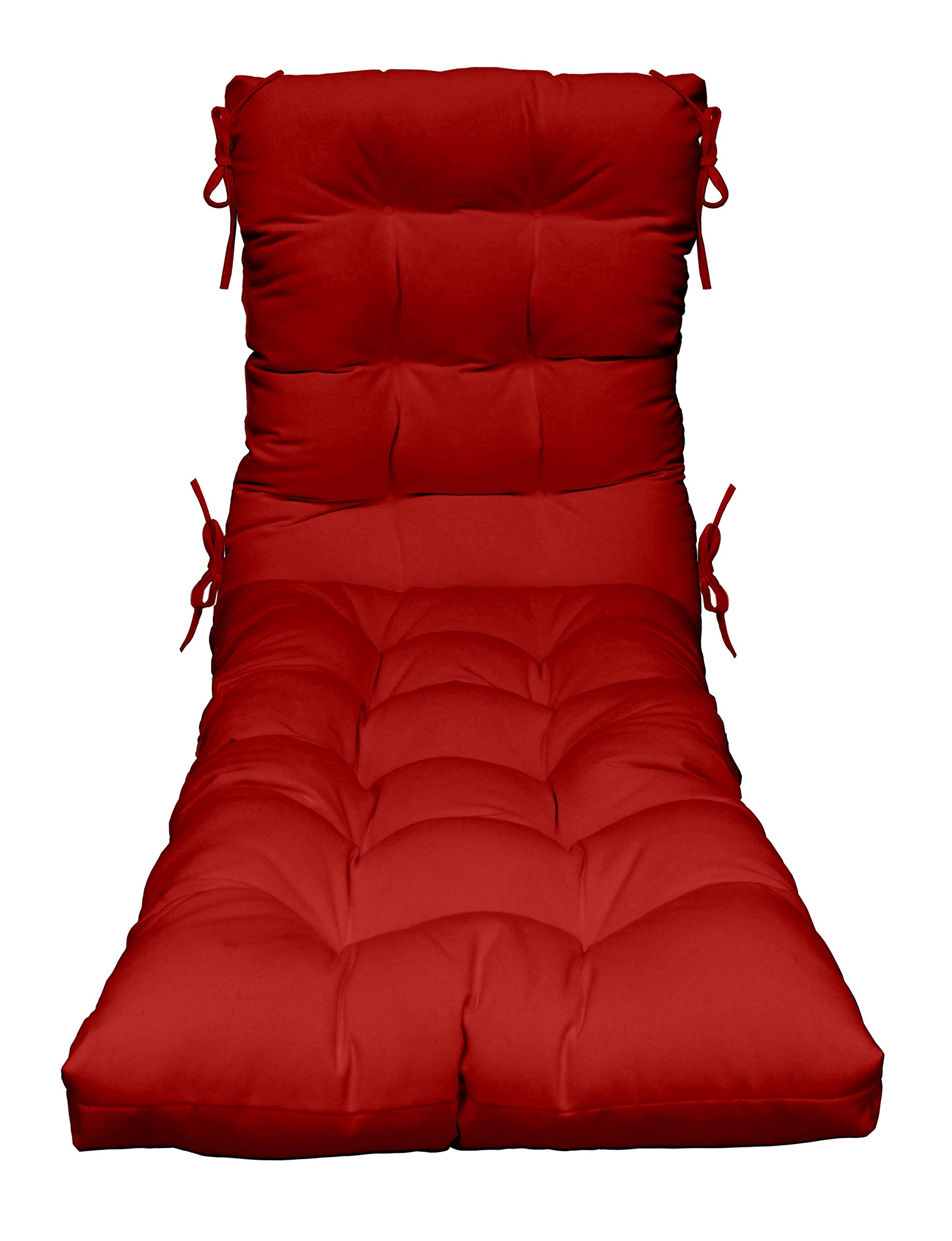 Photo 1 of ***STOCK PHOTO FOR REFERENCE ONLY***RSH DECOR Tufted Chaise Lounge Seat Cushion, 72”x22” All-Weather Fabric, Water and Fade-Resistant, Outdoor Chair Cushion for Patio Furniture, Heritage Red - Made in USA