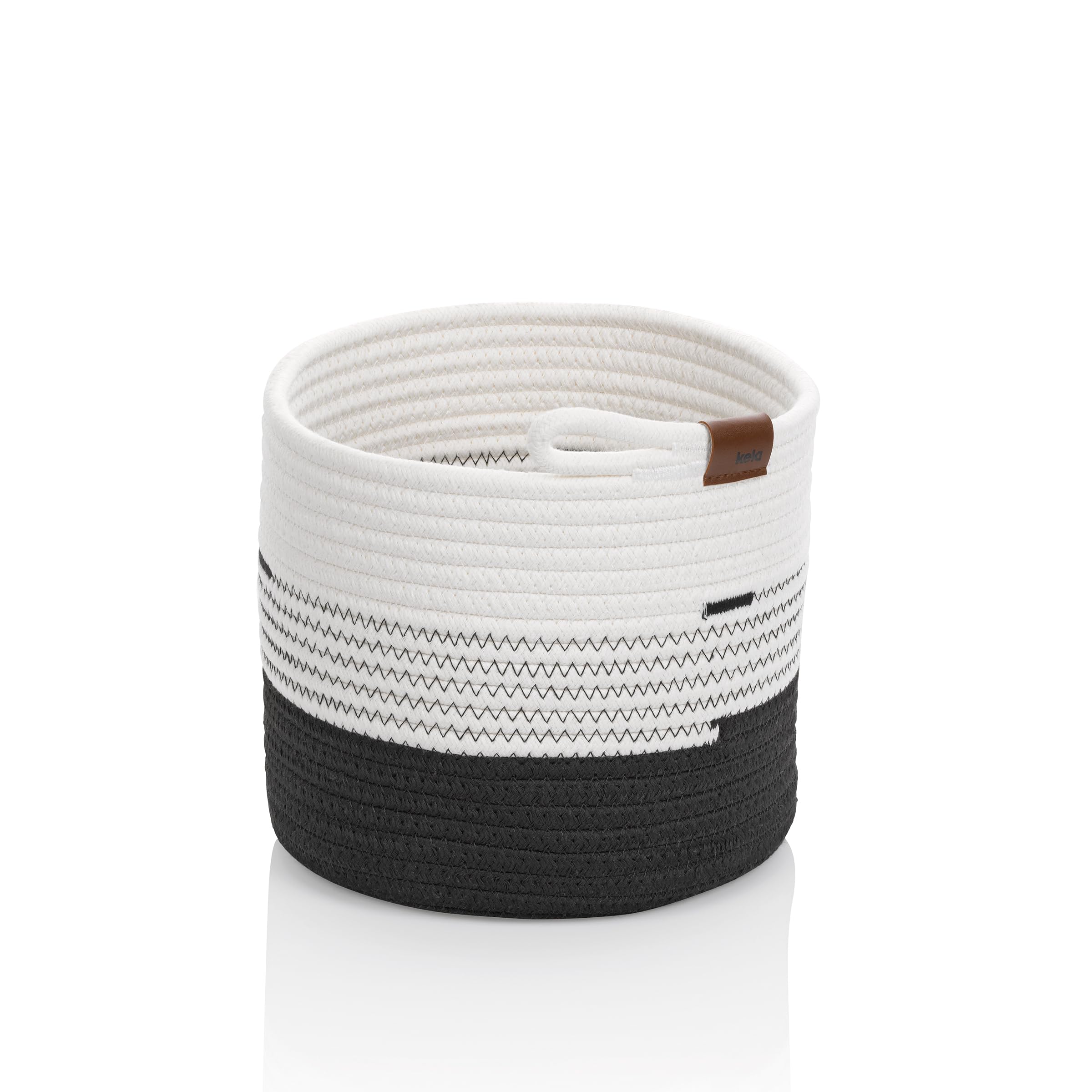 KelaHedda 24456 Basket Diameter 23 cm Cotton / Polyester Blend White / Black