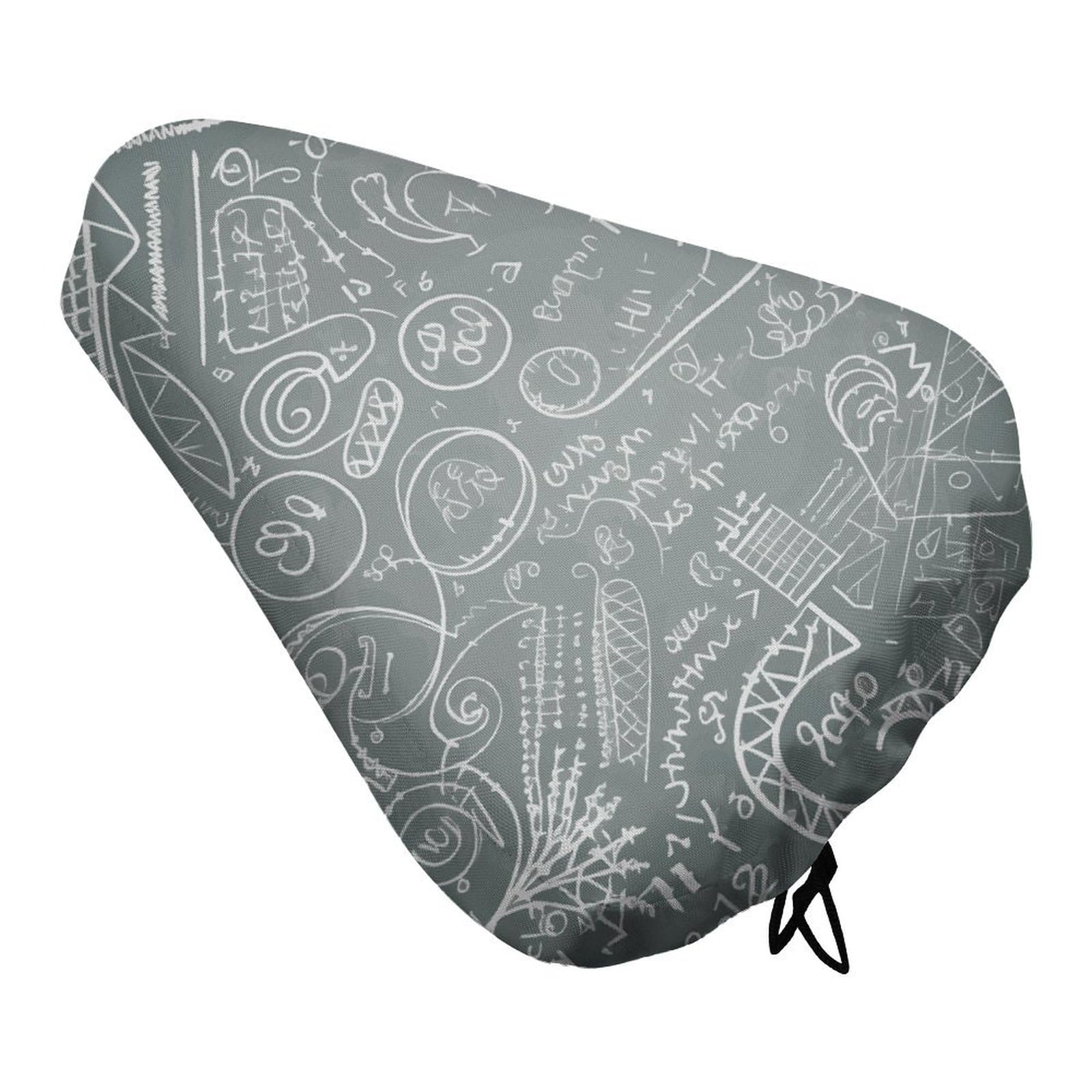 Math Question Bike Seat Cover for Men Women, Waterproof & Dustproof Bike Seat Cushion with Drawstring, Adjustable Bicycle Saddle Cover for Or Rain & Sun Protection