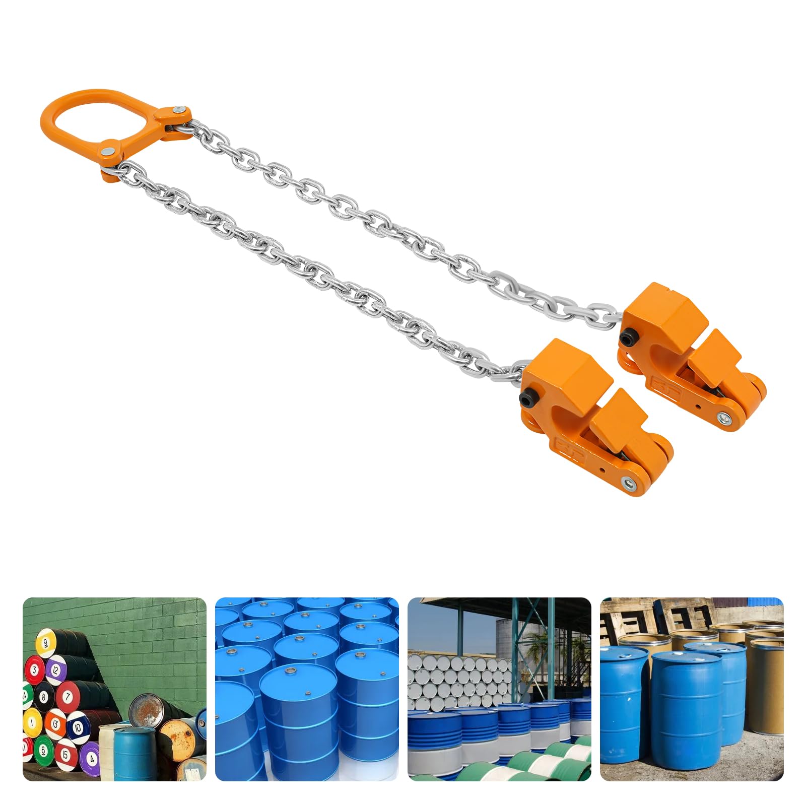 Lève-baril vertical - Chaîne de butée pour soulever et transporter des fûts en plastique, fûts en fer, capacité de charge de 1000 kg