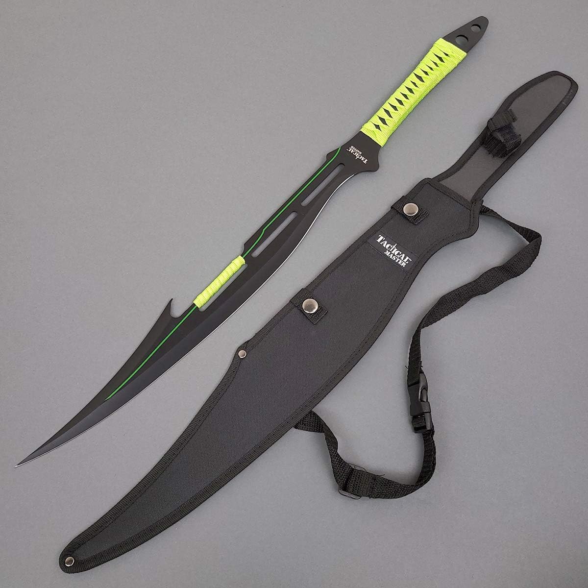 27" Fantasy Machete. Fixed Blade Knife. 440 Stainless Steel Blade. For Collection, Gift, Camping, Outdoor Sports (Black)