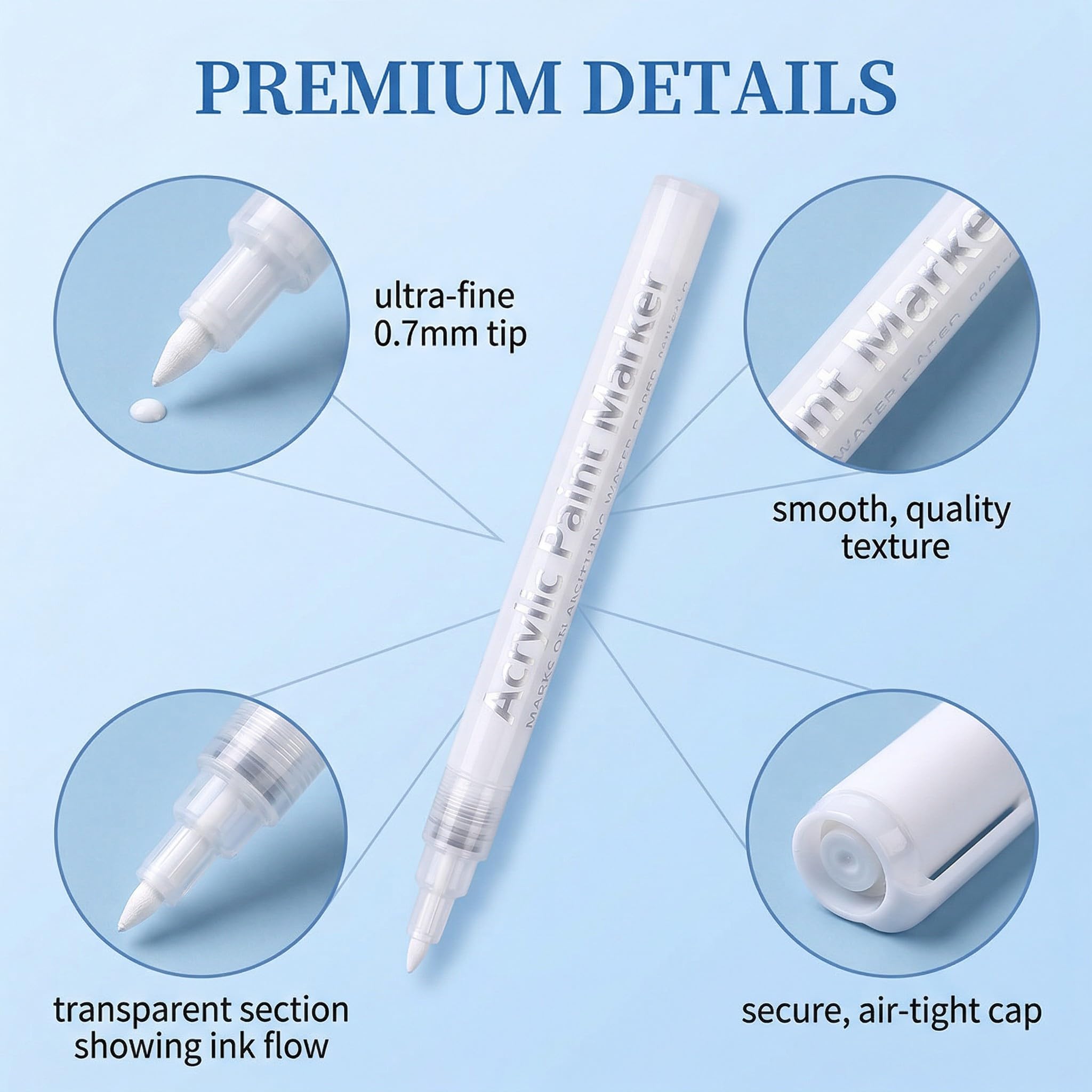 2 Pezzi French Nails - Penna Bianca Per Unghie Creativa, Set Di Unghie In Gel E Manicure, Penna Francese Di Precisione Per Nail Art