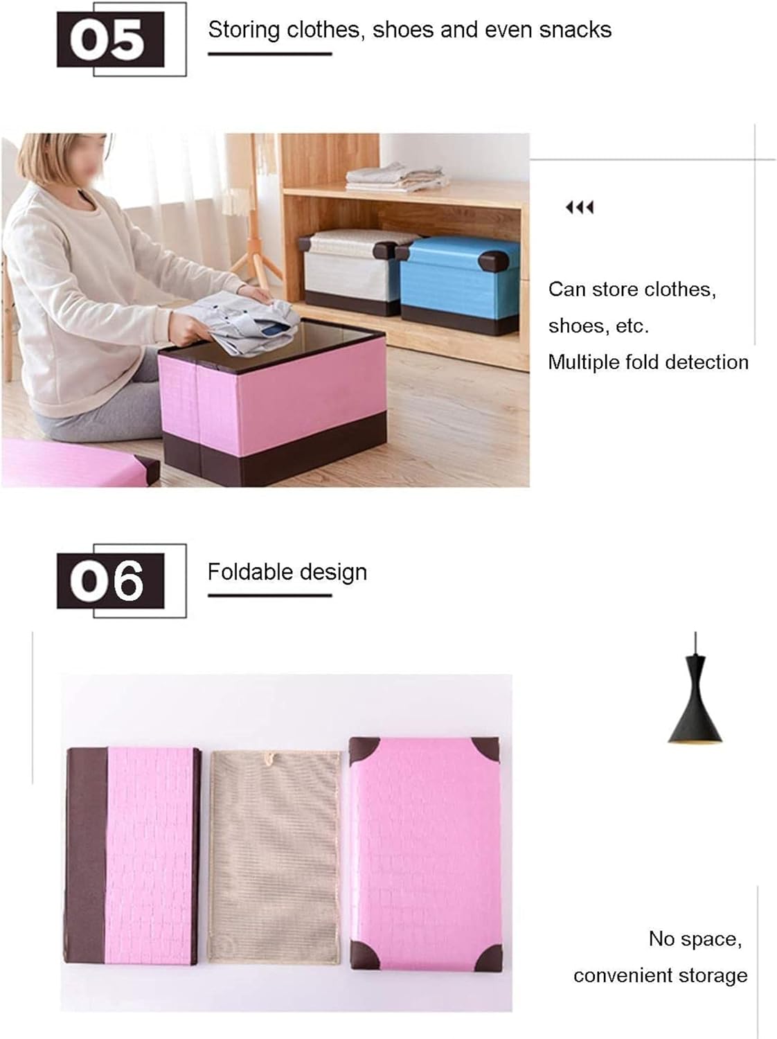 Entryway Storage Bench Foldable Leather Storage Stool Storage Ottomans Toy Storage Box Foot Stool 40cm Storage Stool