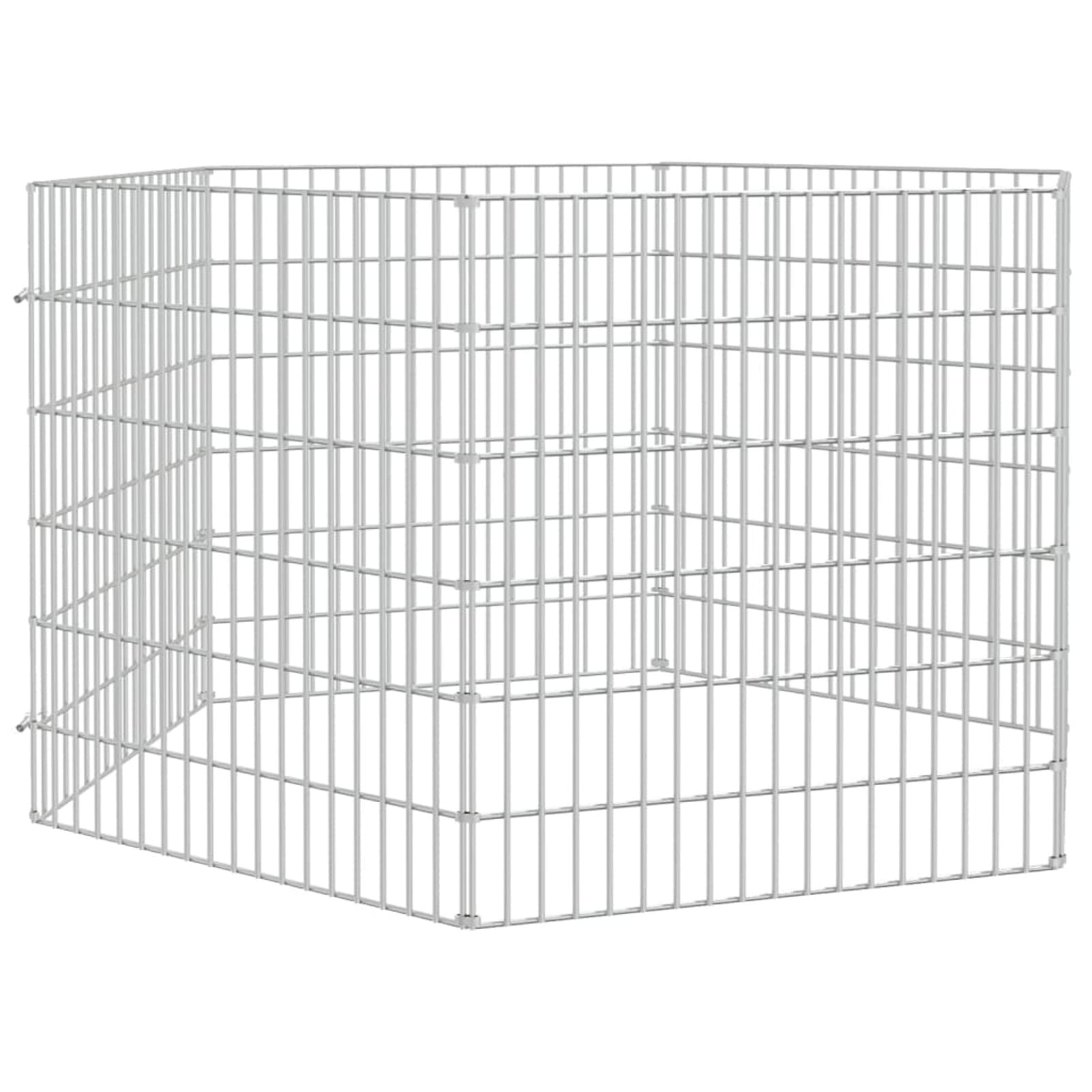 ZEYUAN Jaula para Conejos 6 Paneles, Jaula Cobaya, Corralito para Perros, Vallas para Perros, Valla para Mascotas, Recinto para Conejos, Hierro galvanizado 54x60 cm