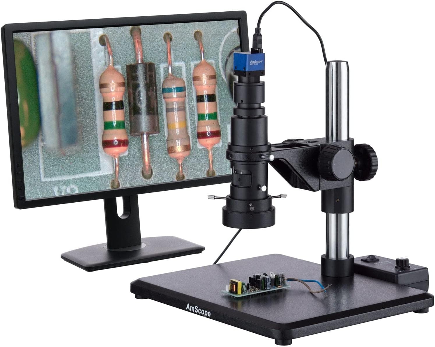 AmScope 0.7X-5X Zoom 3.1MP USB Digital Inspection Microscope with Ring-Light